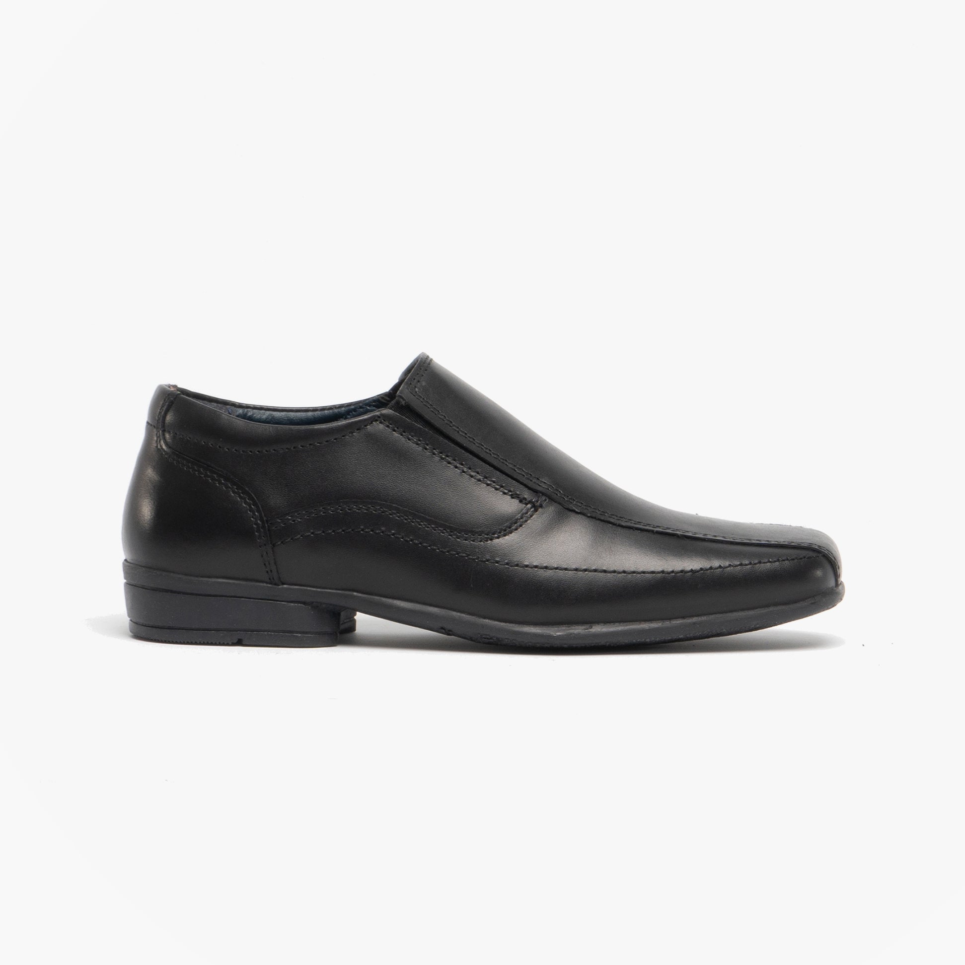 Roamers RONNY Boys Leather Slip On Shoes Black