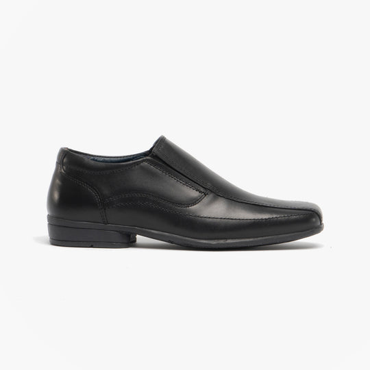 Roamers RONNY Boys Leather Slip On Shoes Black