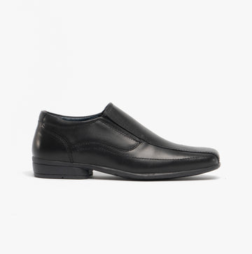 Roamers RONNY Boys Leather Slip On Shoes Black