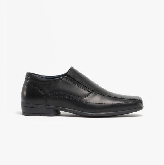 Roamers RONNY Boys Leather Slip On Shoes Black