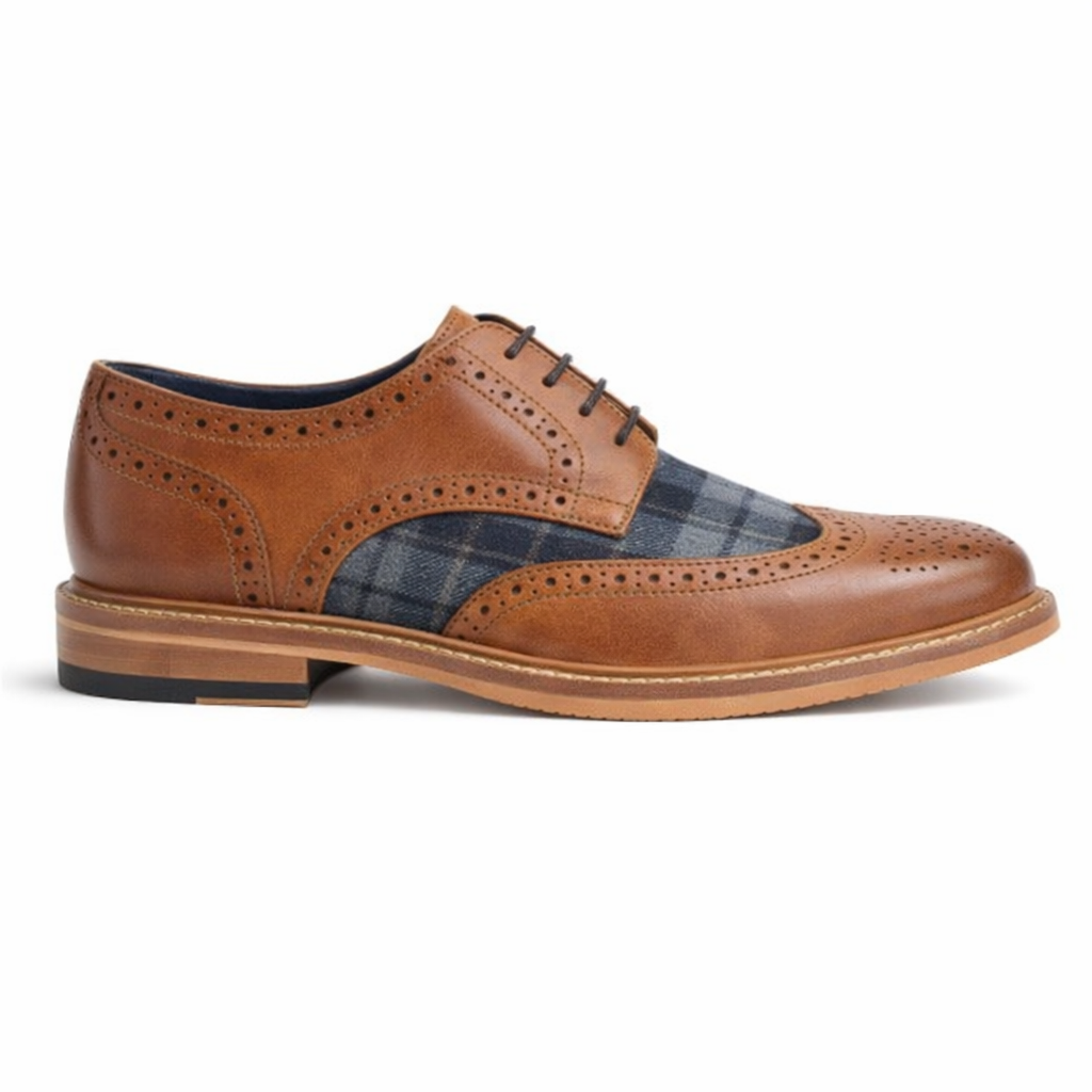 Roamers M034 Mens Brogue Shoes Tan