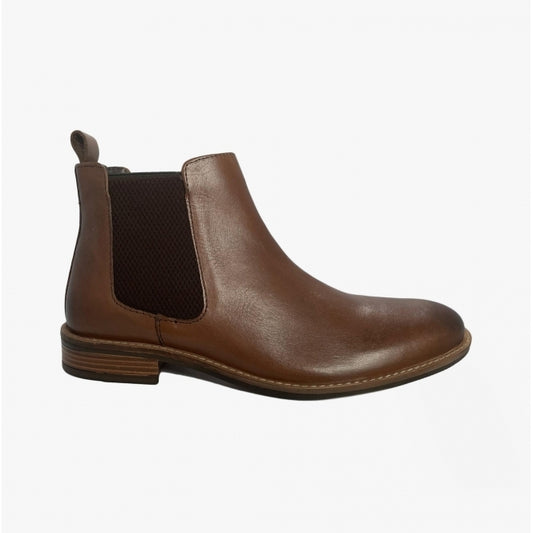 Roamers M163DB Mens Leather Chelsea Boots Brown