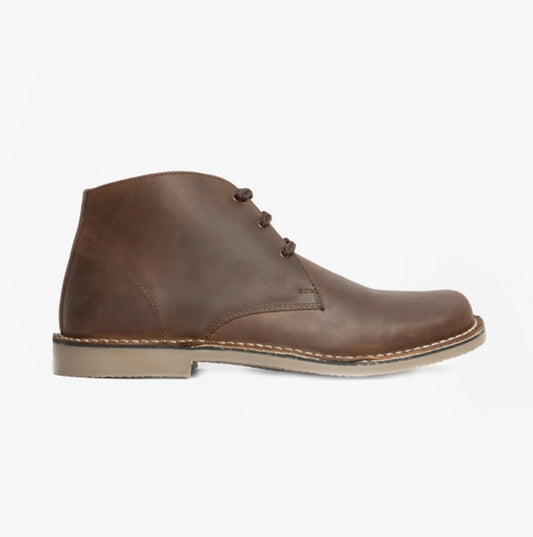Roamers LEONARD Mens Desert Boots Brown
