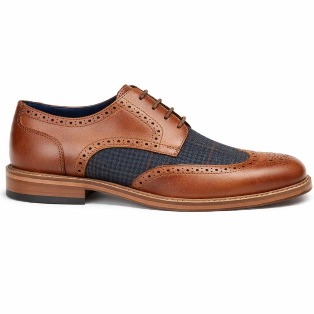 Mens 4 Eyelet Wing Brogue Oxford Tan