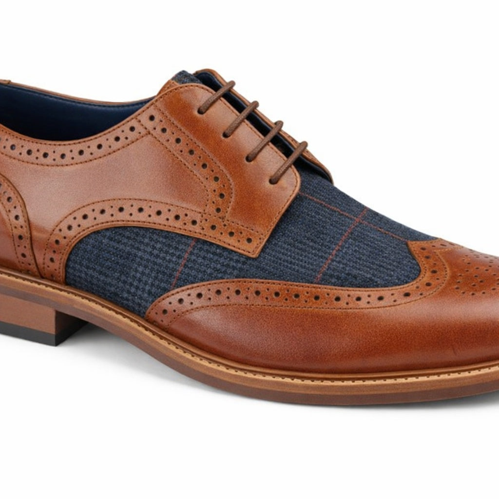 Mens 4 Eyelet Wing Brogue Oxford Tan