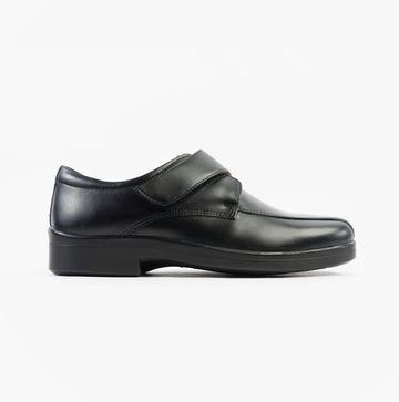 Roamers TEDDY Mens Touch Fasten Apron Shoes Black