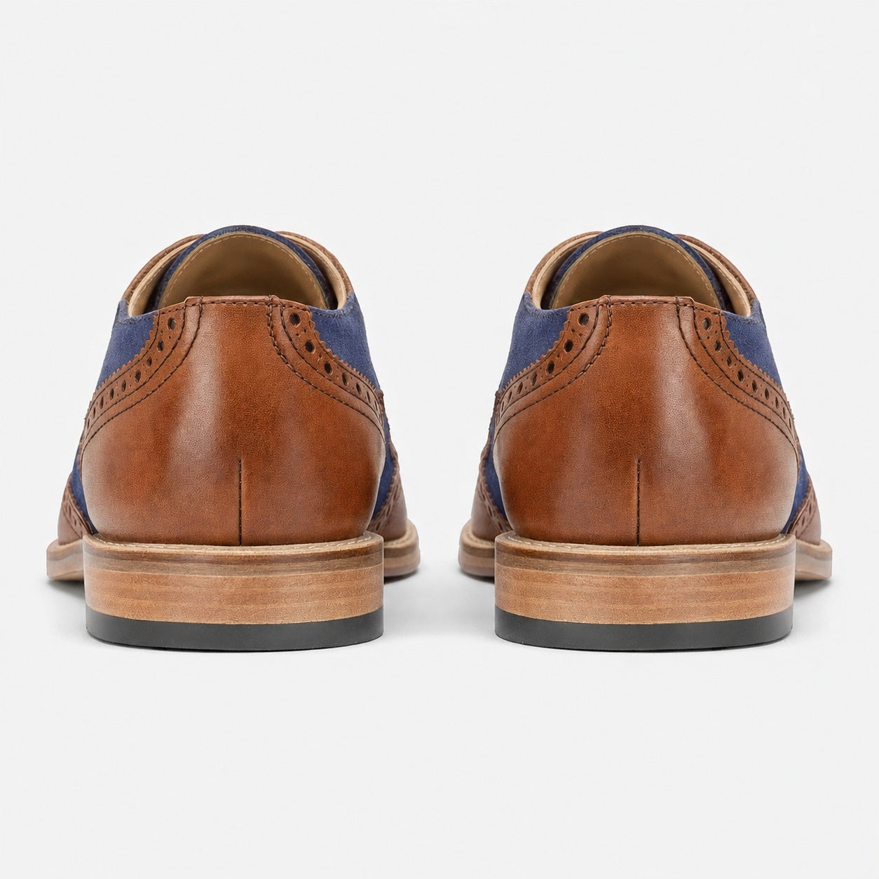 M461LT Mens 5 Eyelet Brogue Oxford Shoes Tan/Navy
