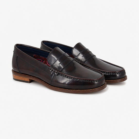 Roamers M550BD Mens Loafers Burgundy