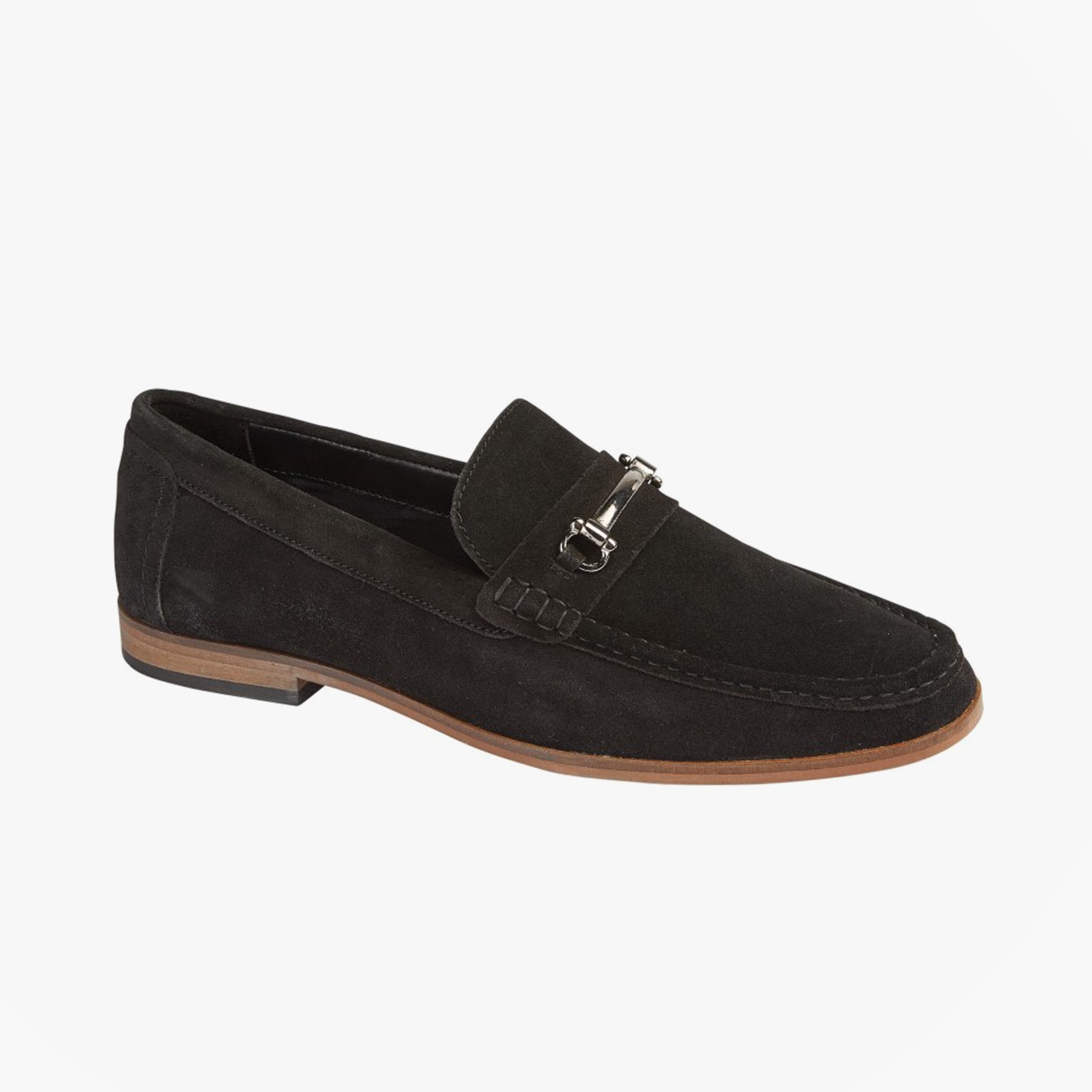 Roamers M595AS Mens Casual Suede Slip-On Loafers Black