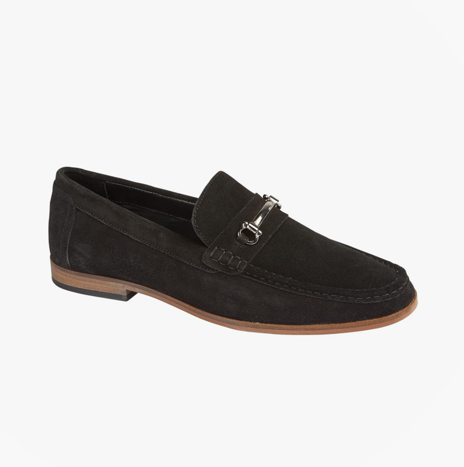 Roamers M595AS Mens Casual Suede Slip-On Loafers Black