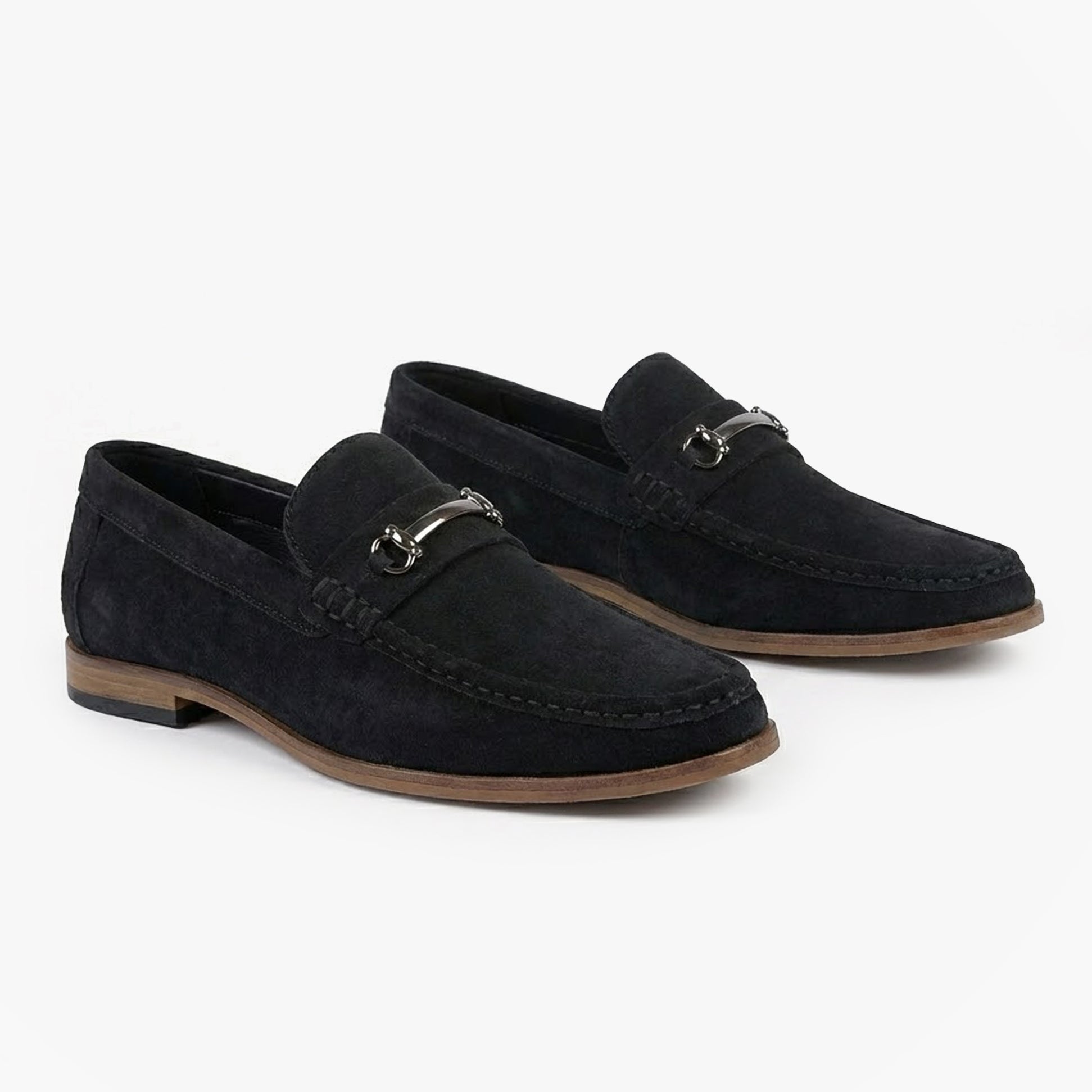 Roamers M595AS Mens Casual Suede Slip-On Loafers Black