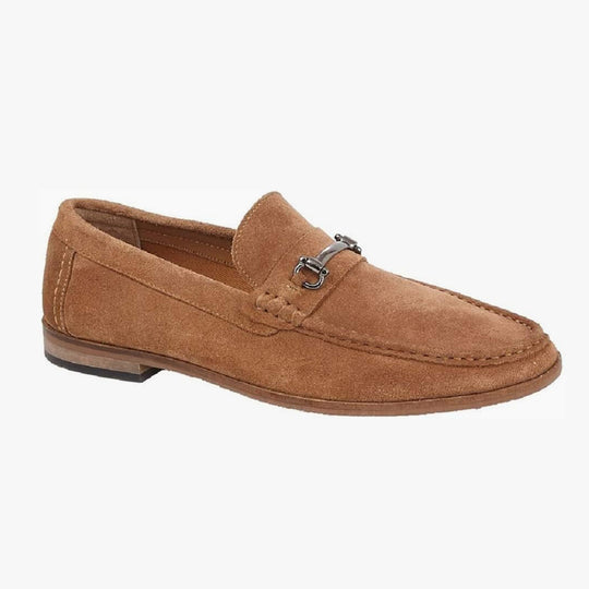 Roamers DOMINIC Mens Suede Slip On Moccasin Loafers Sand