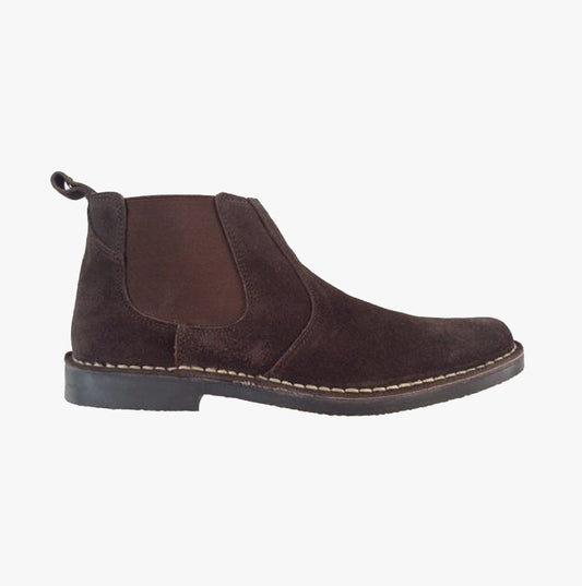 Roamers CHELSEA Brown Suede Twin Gusset Ankle Boot
