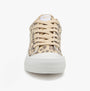 Rocket Dog CHEERY DEXTER Womens Shoes Tan front view with leopard print design and lace-up closure.