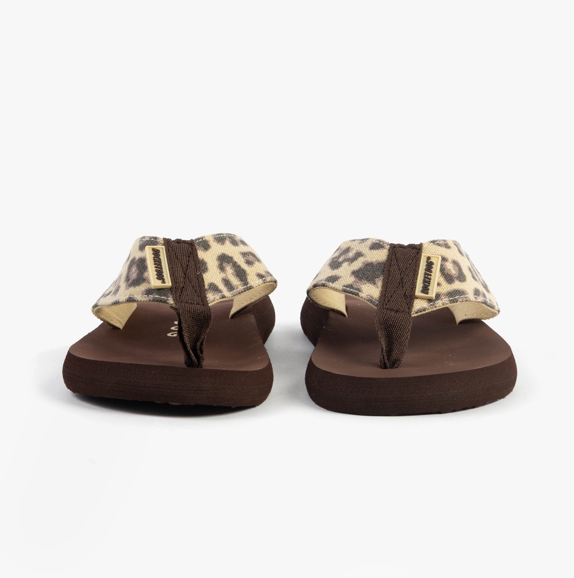 Rocket Dog ADIOS DEXTER LEOPARD Womens Flip Flops Tan