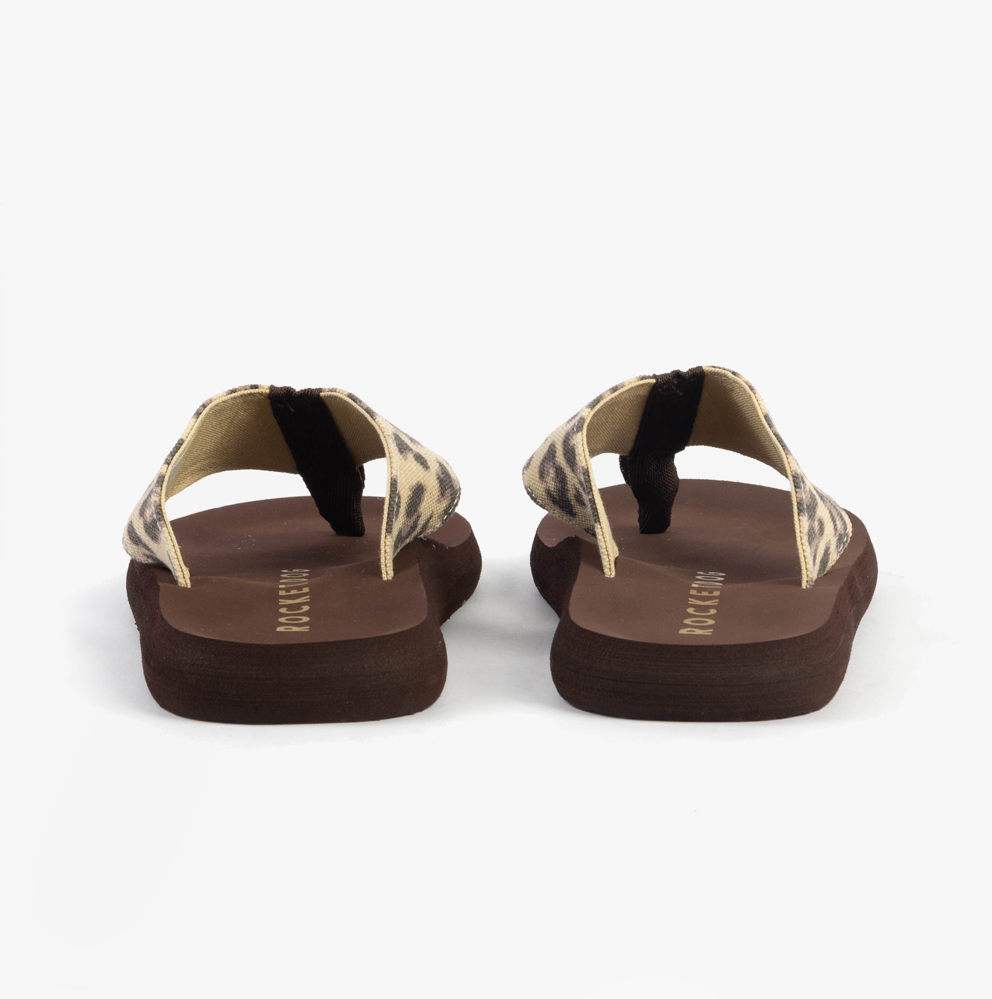 Rocket Dog ADIOS DEXTER LEOPARD Womens Flip Flops Tan