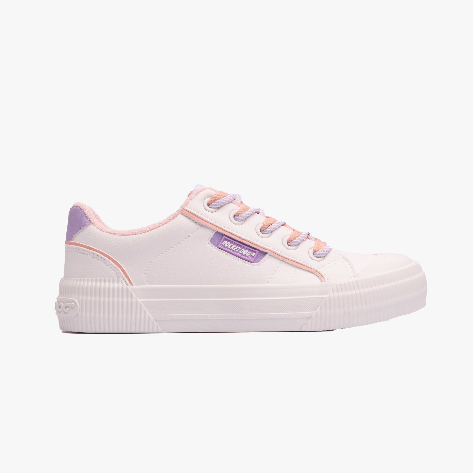 Rocket Dog CHEERY 80s Womens Trainers White/Lavender