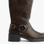 Rocket Dog NASH Womens Boots Brown side view featuring faux leather, round toe, and zip closure.
