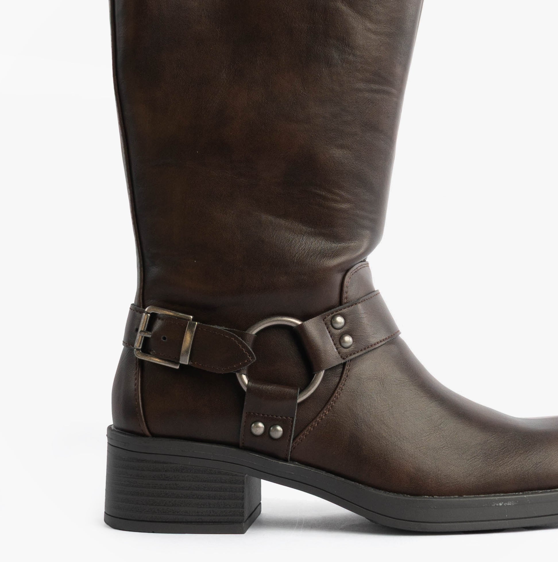 Rocket Dog NASH Womens Boots Brown side view featuring faux leather, round toe, and zip closure.