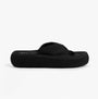Rocket Dog SANDY WEBBING Womens Sandals Black side view showing platform, textile upper and slip-on design.