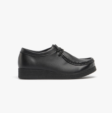 Route 21 JACE JR Boys Lace-Up School Shoes Black