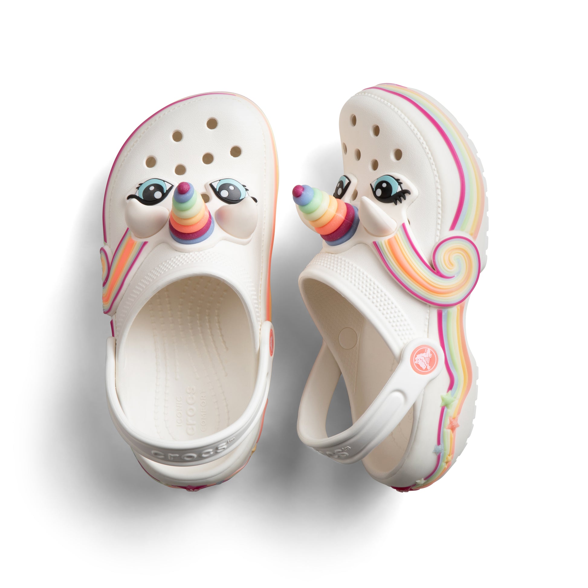 Crocs CLASSIC IAM UNICORN LIGHTS Unisex Kids Clogs Chalk