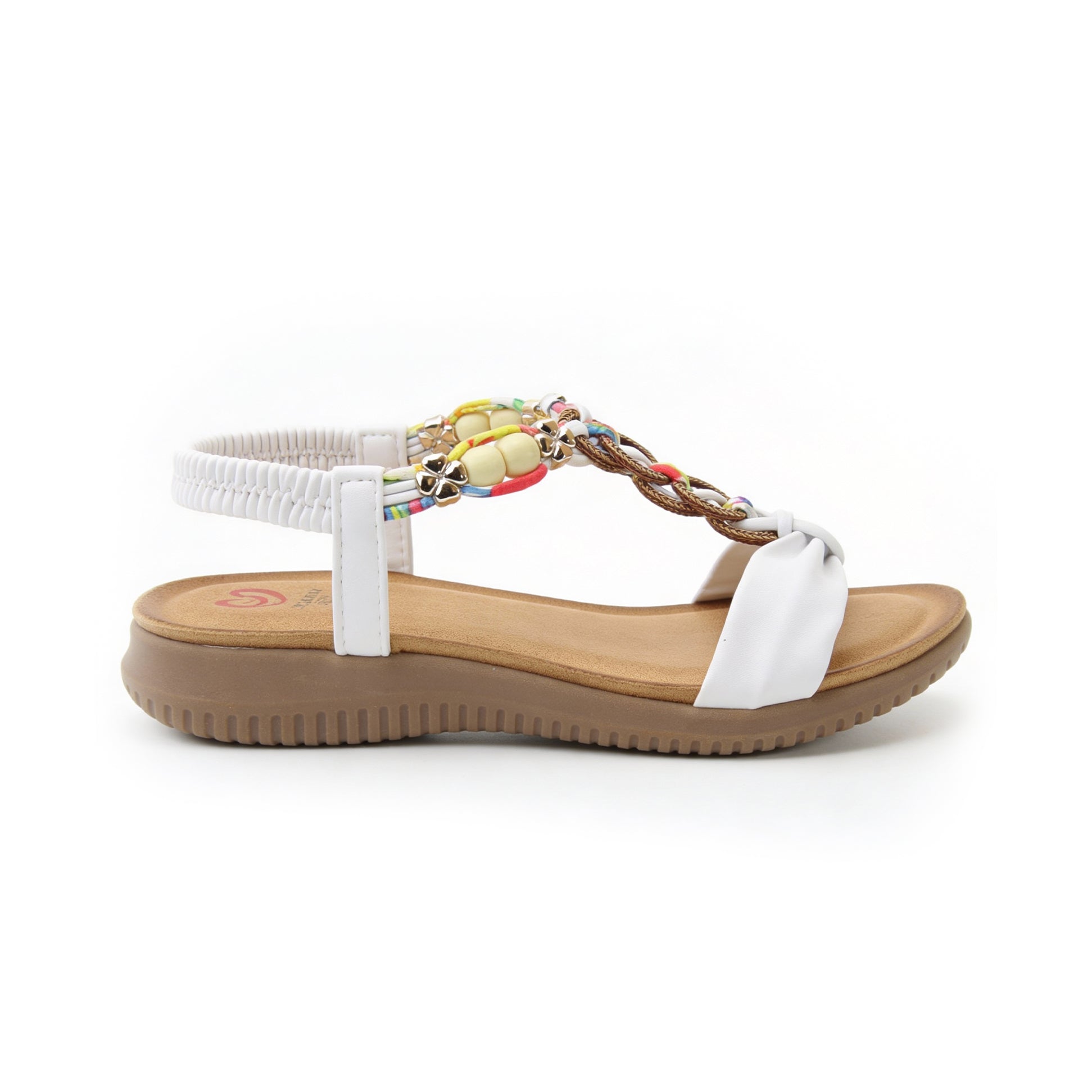 Heavenly Feet BRIGHT Womens Slingback Sandals White
