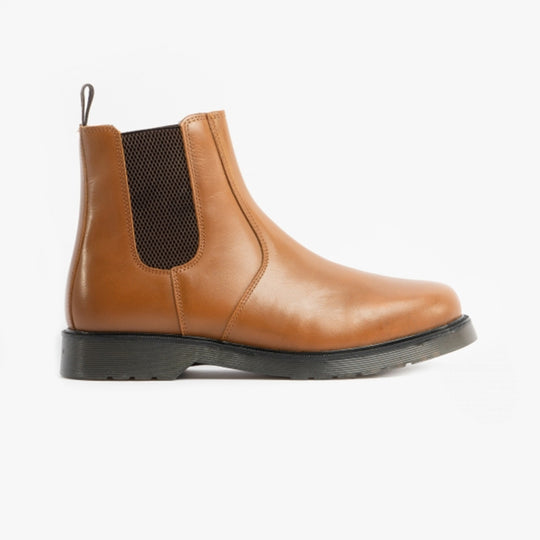 STB ELLIS Unisex Leather Air Cushioned Dealer Boots Tan Brown