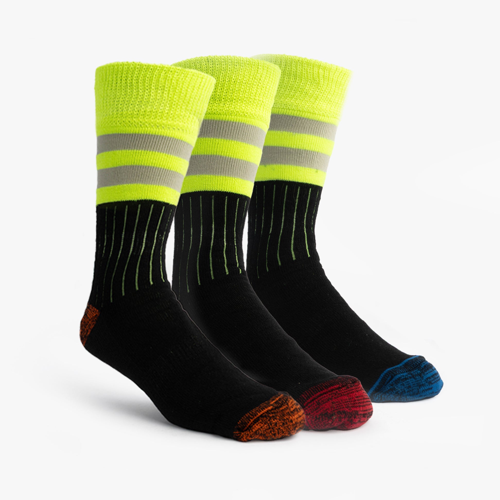 STB HIGHVIZ Mens 3 Pack Socks Multi UK 6-11