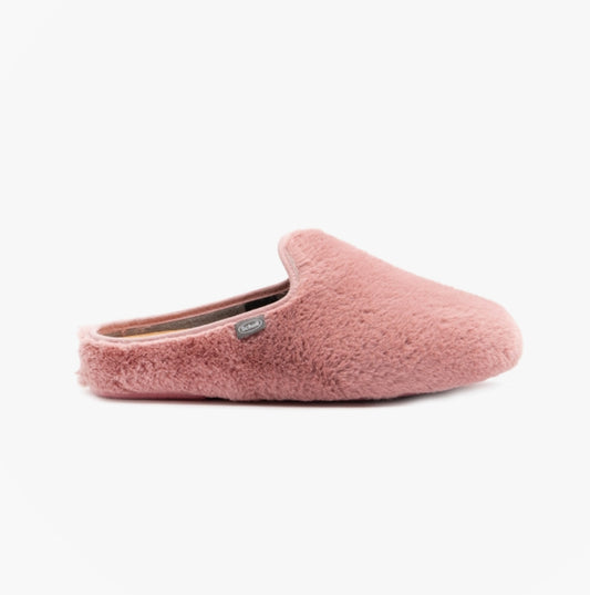 Scholl MADDY Womens Faux Fur Mule Slippers Rose