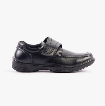Scimitar KAIL Mens Faux Leather Velcro Bar Loafers Black