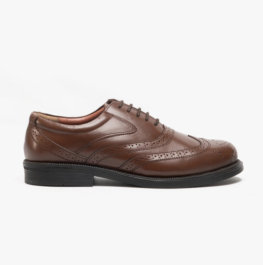 Scimitar STEWART Mens Leather Brogue Shoes Brown
