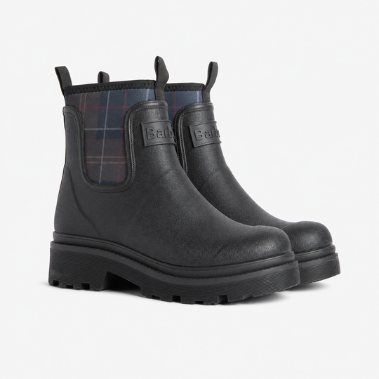 Barbour CYNTHIA CHELSEA Womens Wellies Black/Shadow Tartan