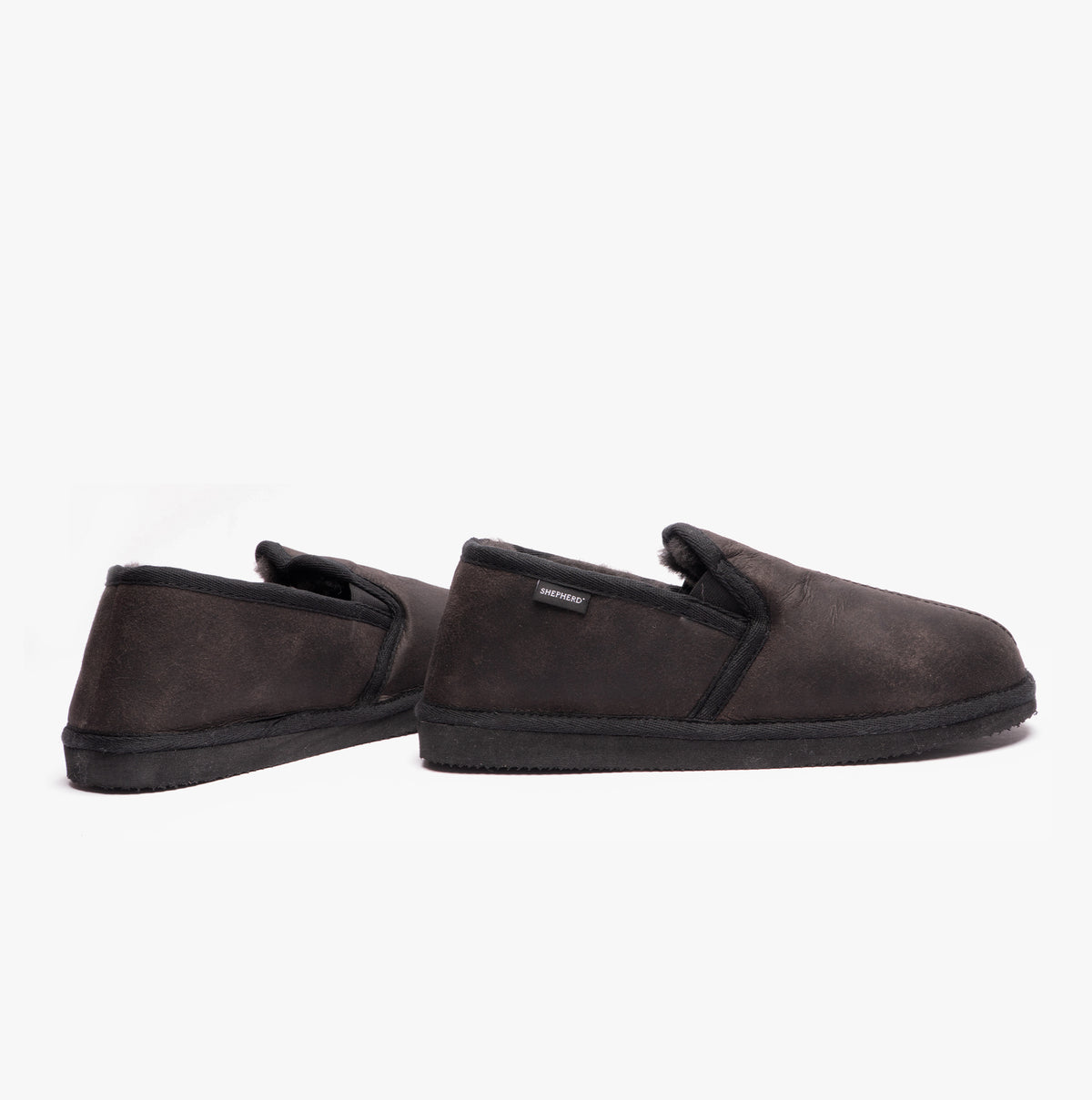 Shepherd BOSSE Mens Full Slippers Matt Black