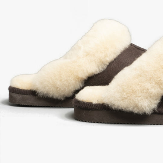 Shepherd JESSICA Womens Sheepskin Mules Dark Brown