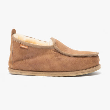 Shepherd ARNE Mens Sheepskin Slipper Boots Antique/Cognac