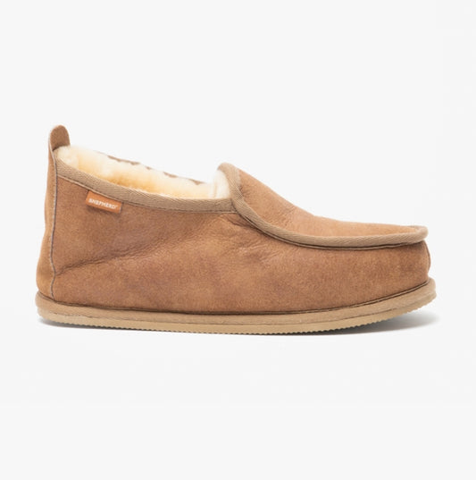 Shepherd ARNE Mens Sheepskin Slipper Boots Antique/Cognac
