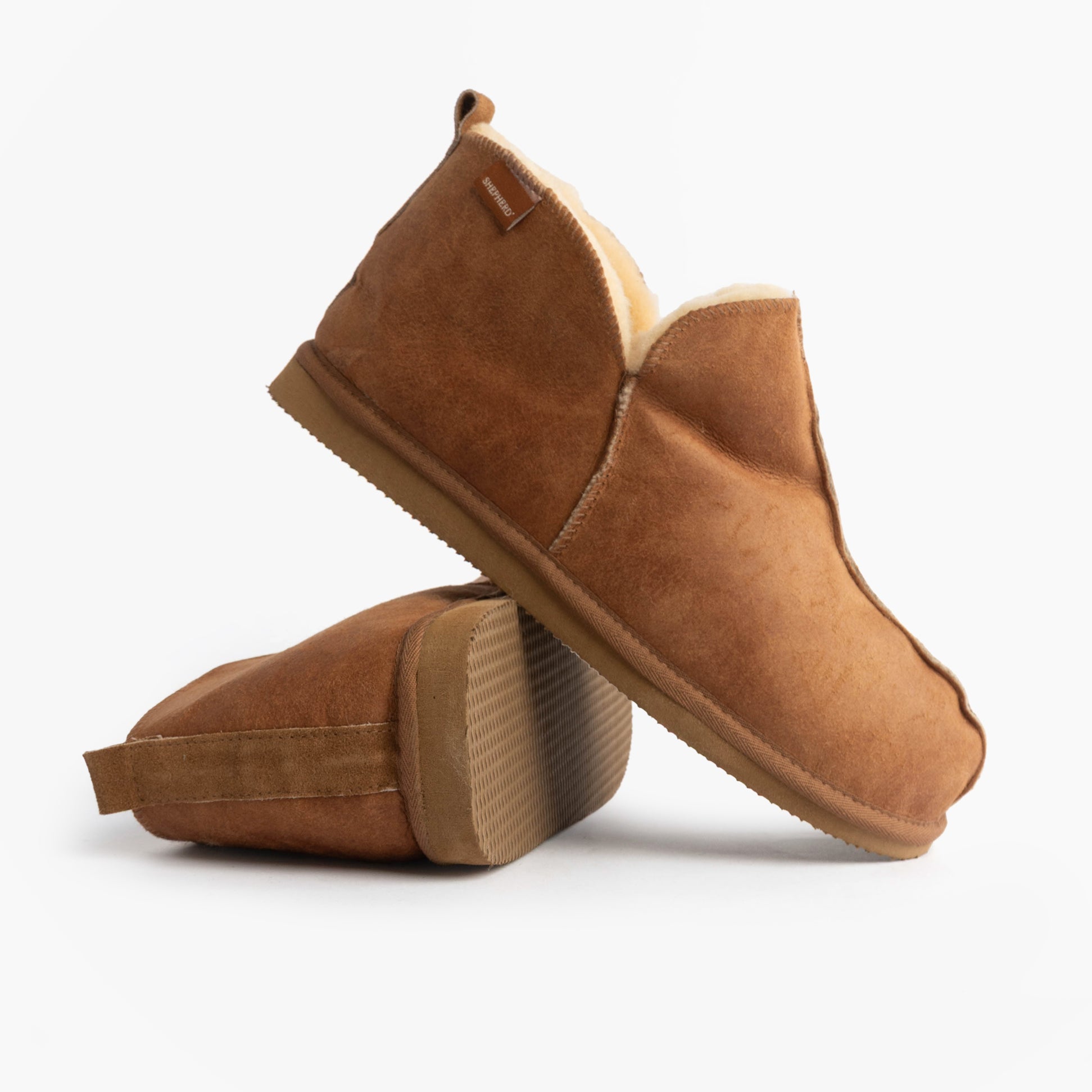 Shepherd ANTON Mens Sheepskin Slipper Boots Brown