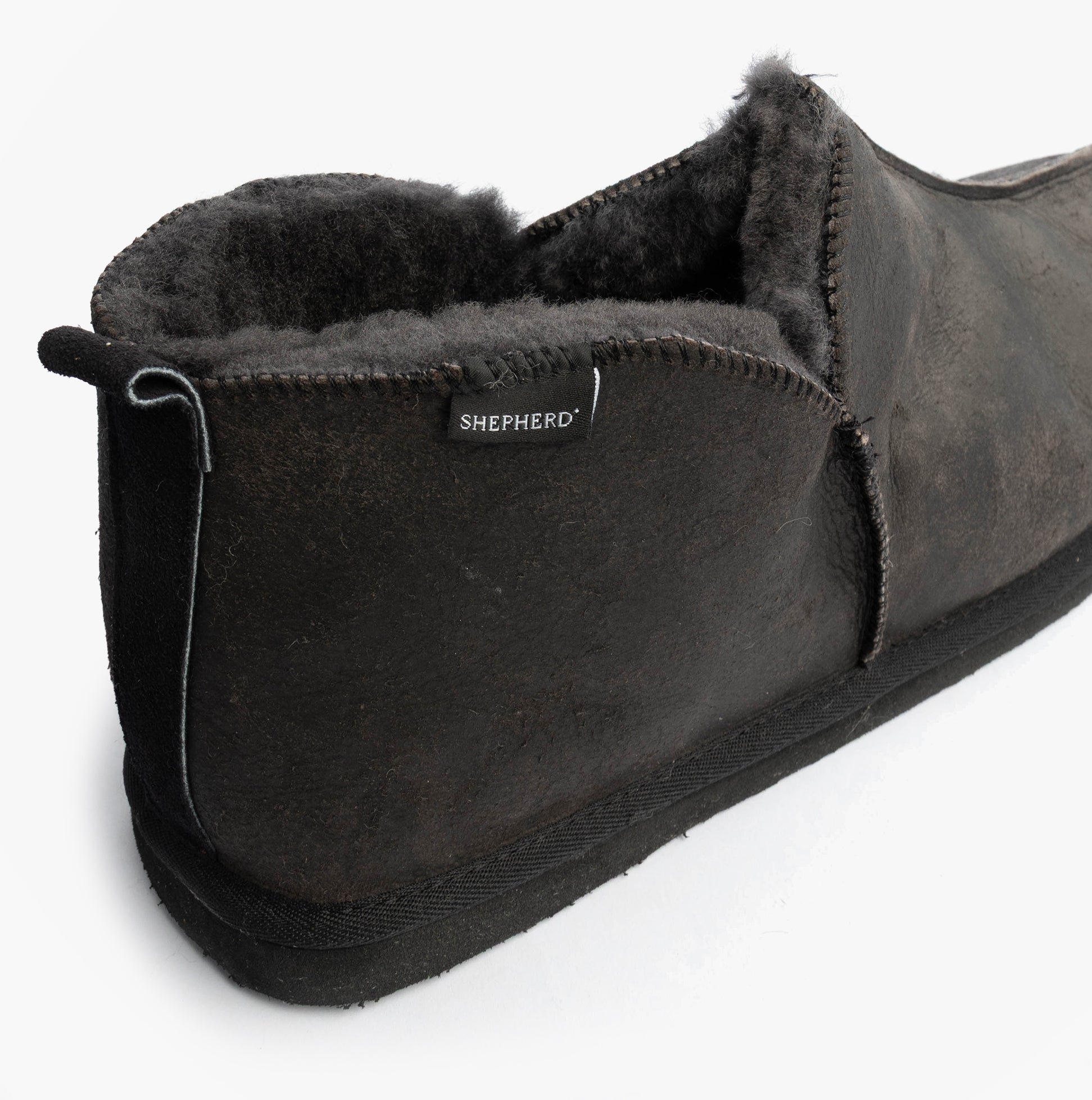 Shepherd ANTON Mens Slippers Matt Black