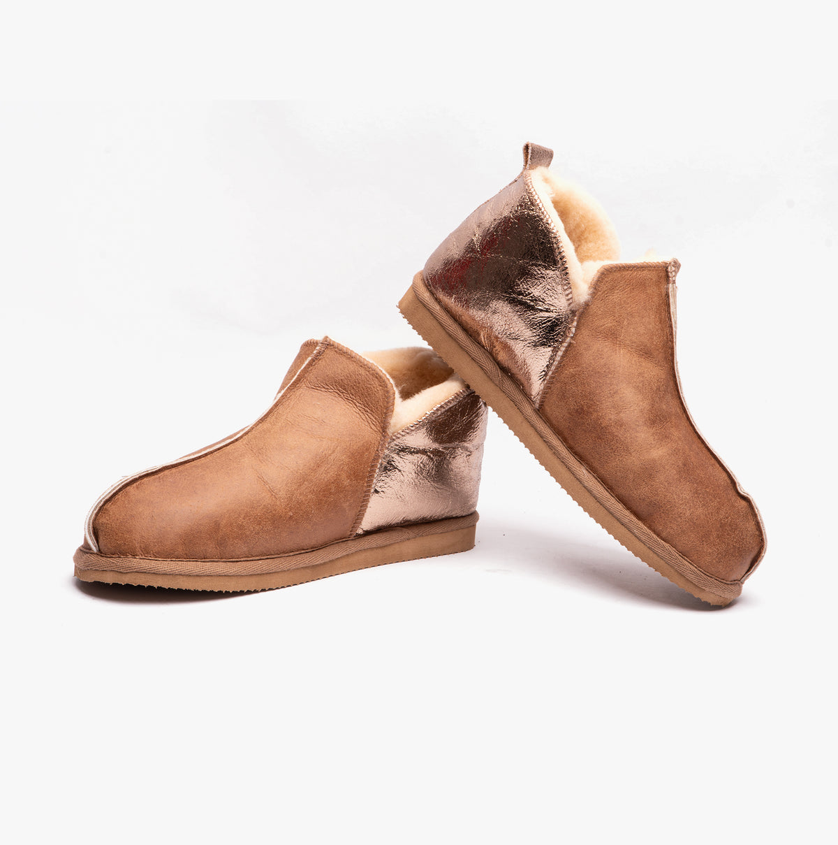 Shepherd ANNIE Womens Sheepskin Slipper Boots Cognac/Gold