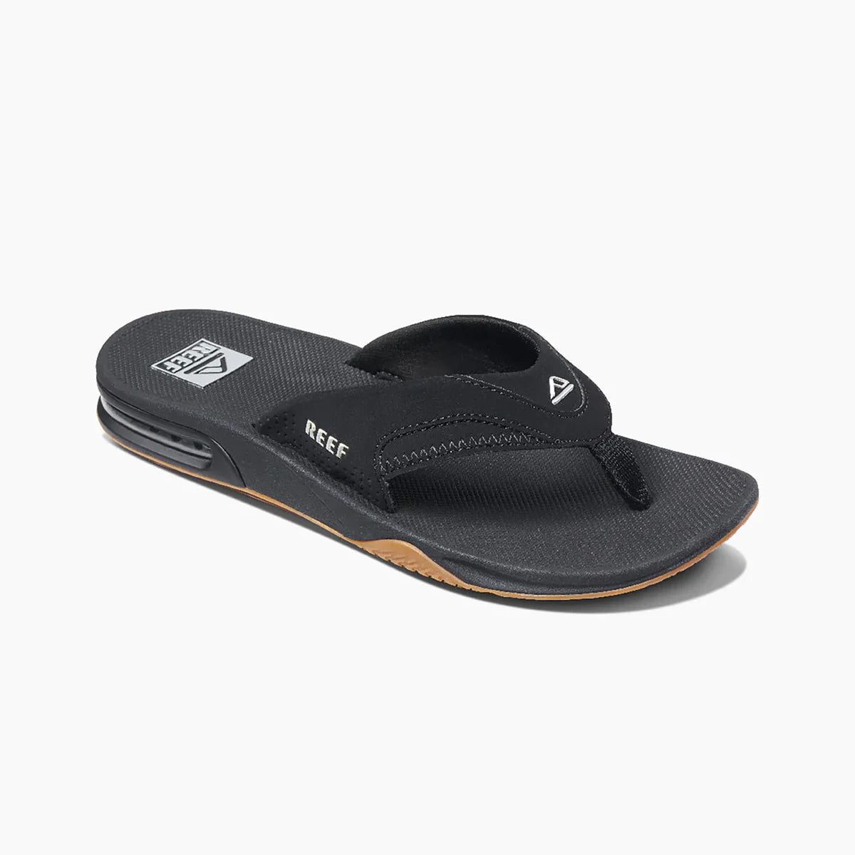 Reef FANNING Mens Toe-Post Sandals Black/Silver
