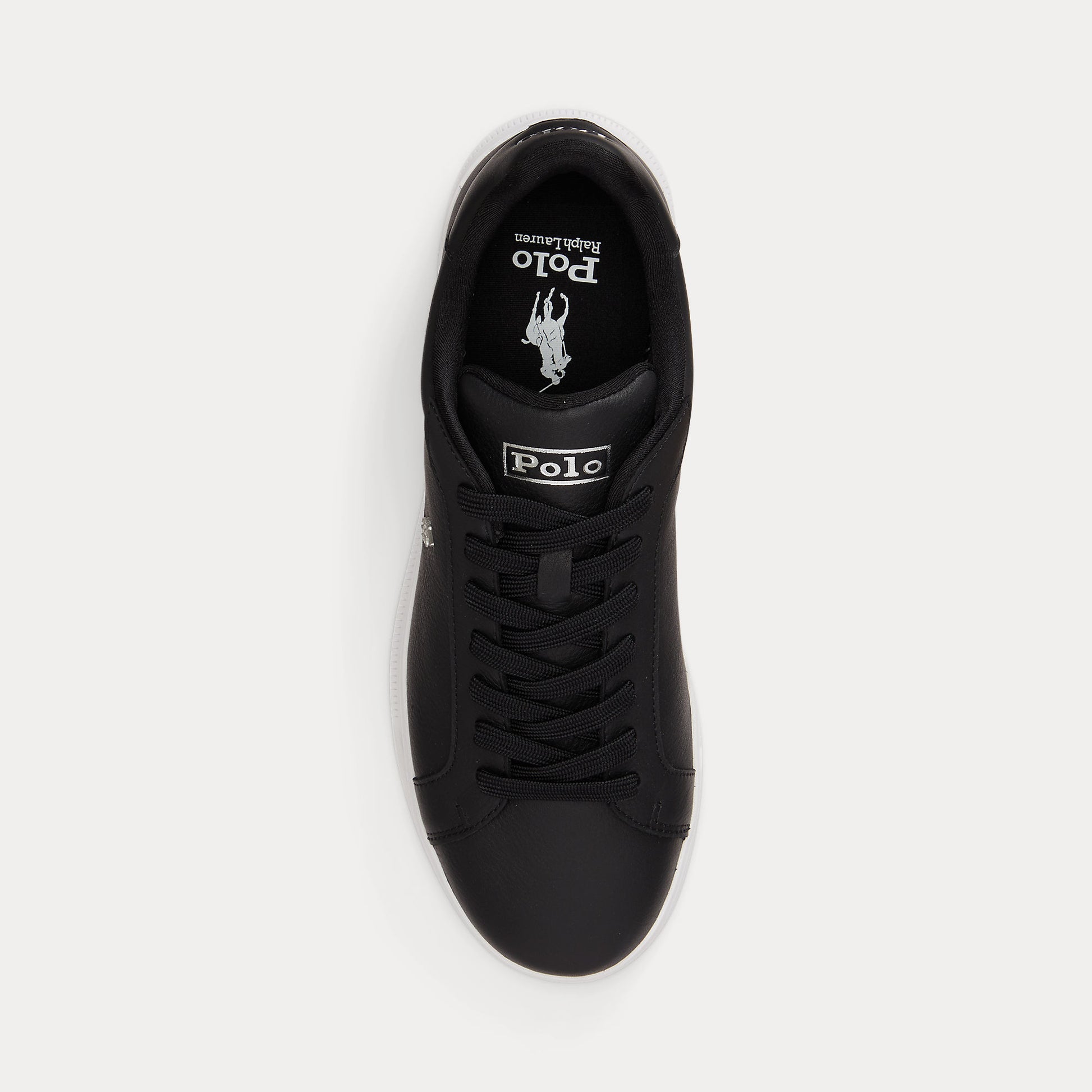 Polo Ralph Lauren HRT CRT II Mens Court Trainers Black/Silver
