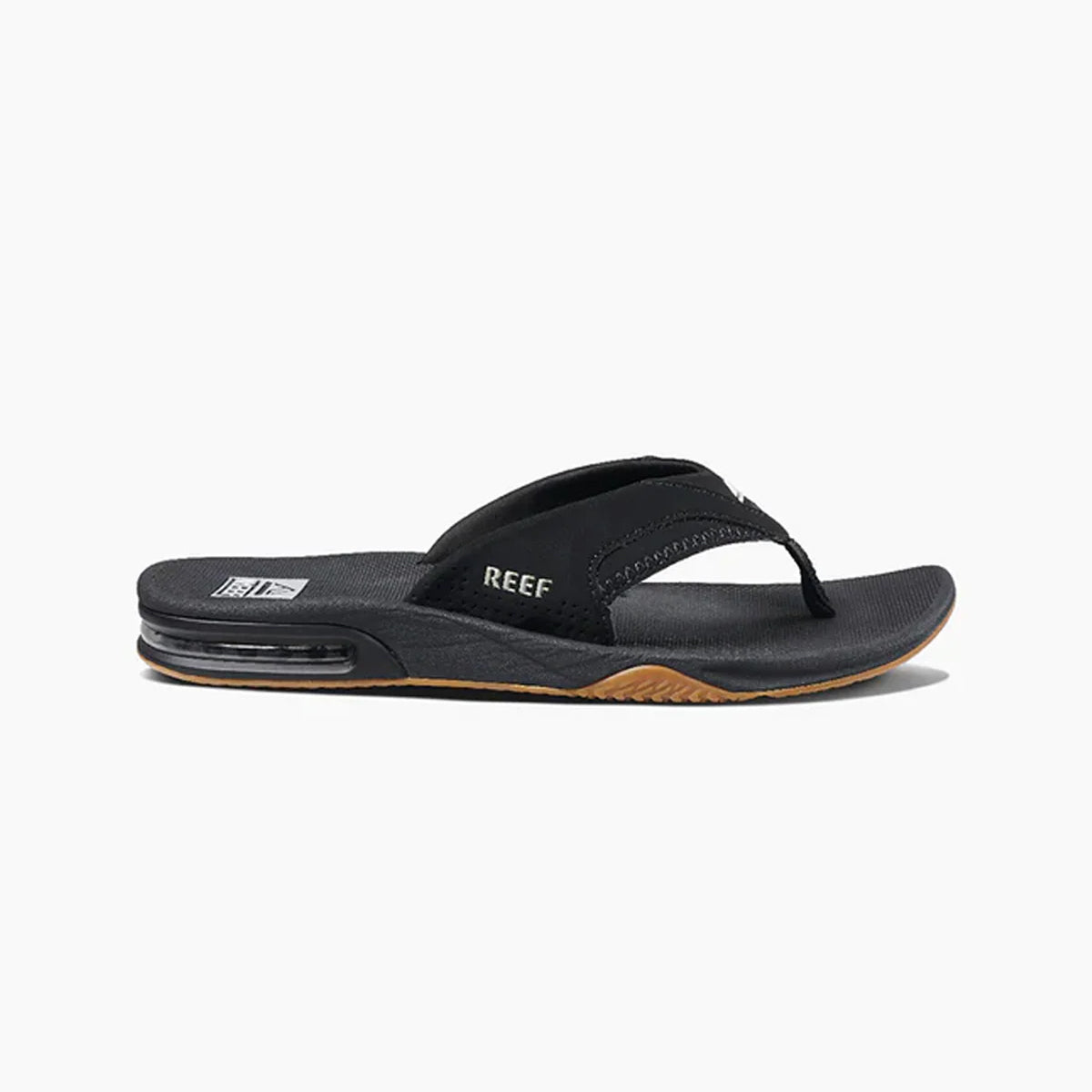 Reef FANNING Mens Toe-Post Sandals Black/Silver