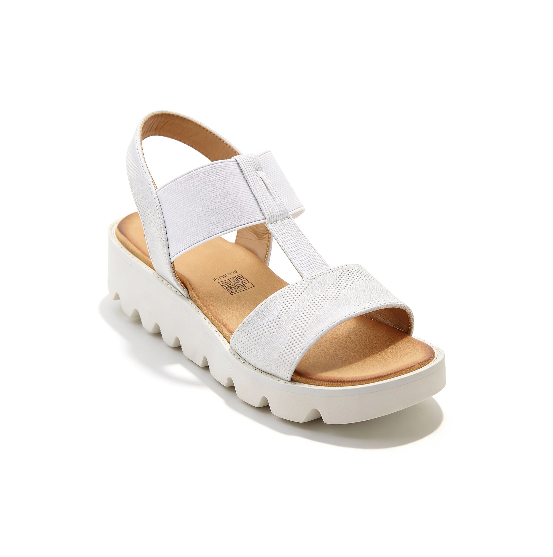 Heavenly Feet RITZ SHIMMER Womens Slingback Sandals White/Silver