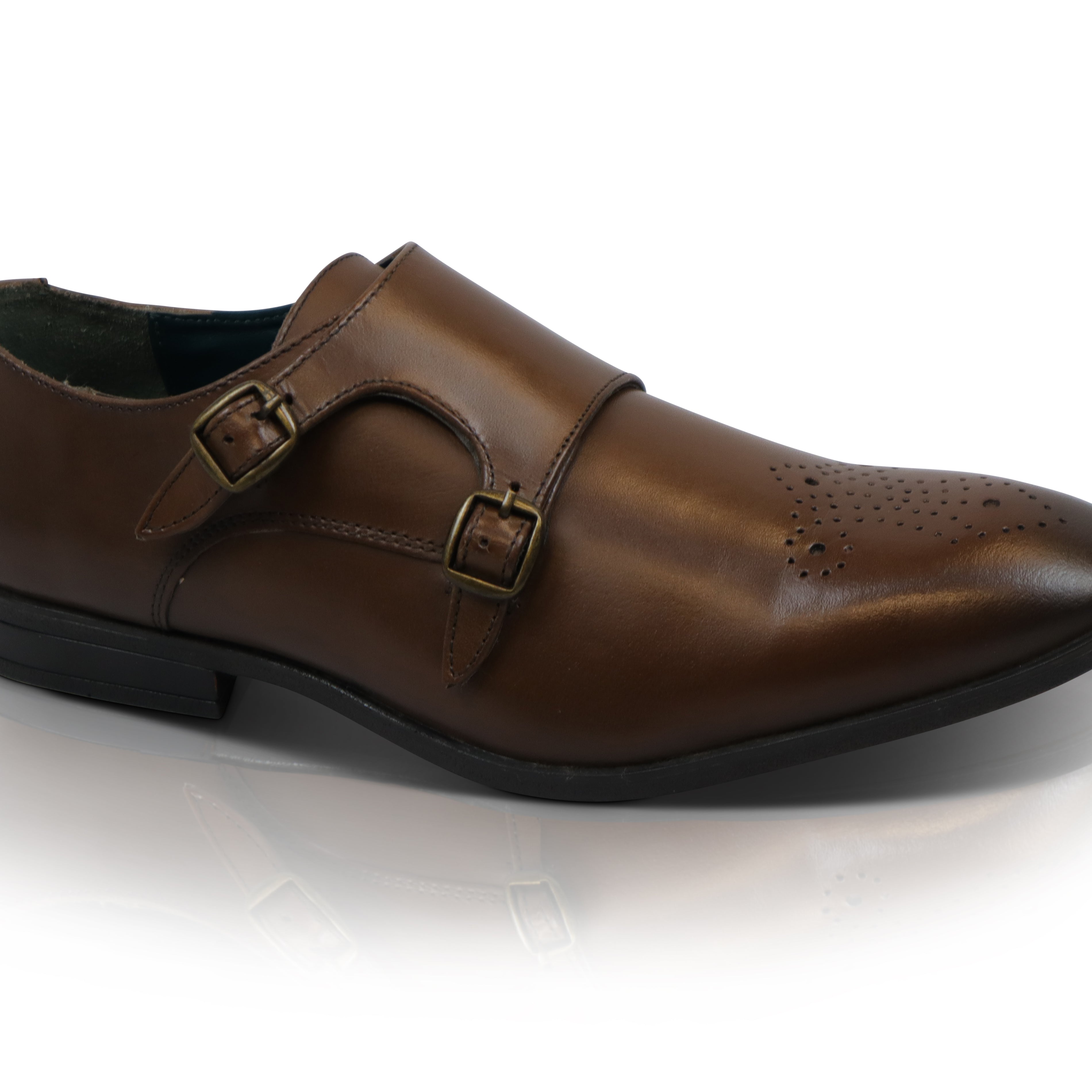 Silver Street London KRAMER Mens Monkstrap Shoes Brown