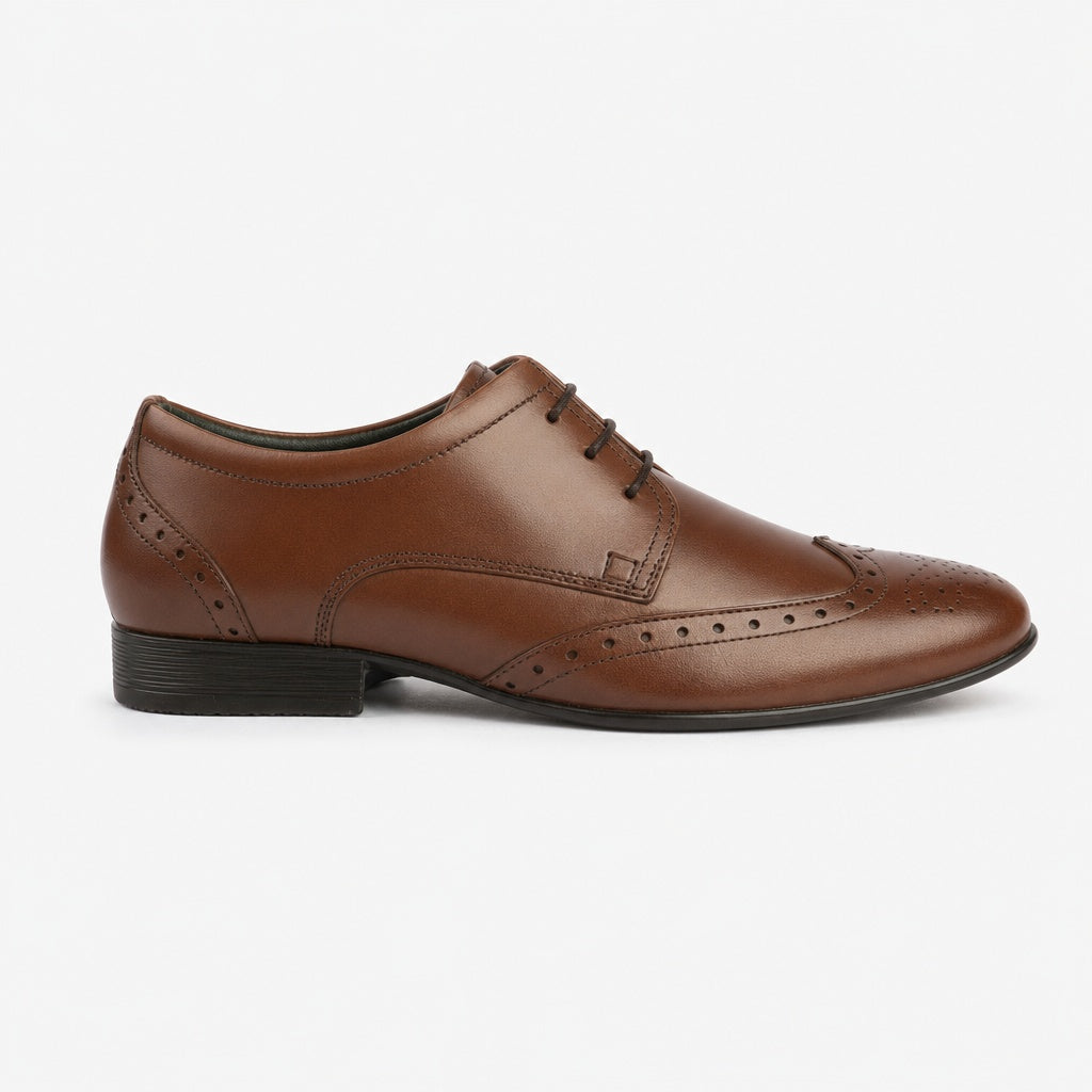Silver Street London FLEET Mens Brogue Shoes Brown