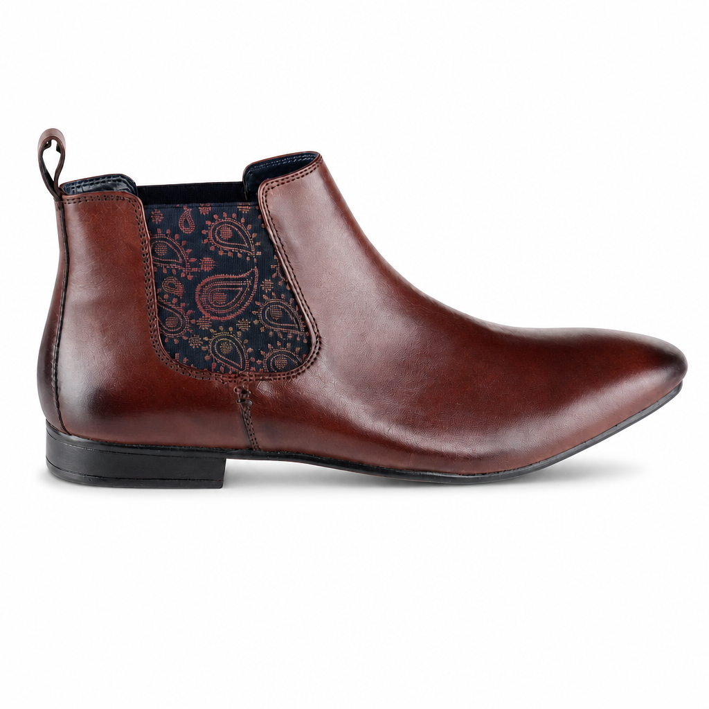 Silver Street London CARNABY Mens Chelsea Boots Wine