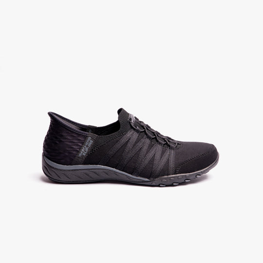 Skechers 100593/BBK BREATHE-EASY - ROLL-WITH-ME Womens Casual Shoes Black