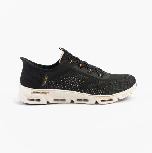 Skechers GLIDE-STEP GRATIFY - PACE Womens Trainers Black/Gold