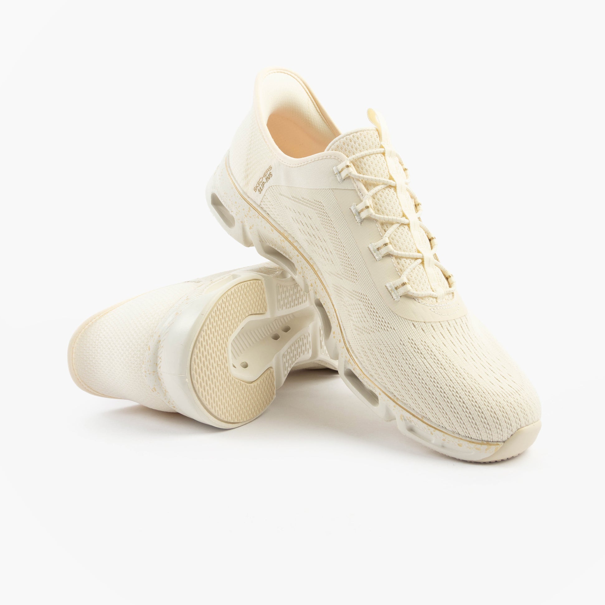 Skechers 104610/NTGD GLIDE-STEP GRATIFY - PACE Womens Trainers Natural/Gold